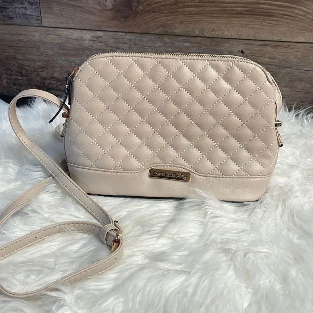Sag Harbors Ladies Shoulder Purse Beige